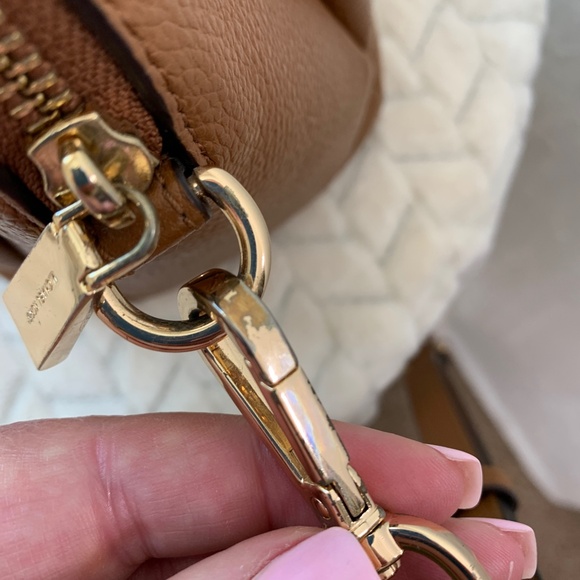 Michael Kors Maxine Medium Dome Satchel Pebbled Leather in Acorn - Picture 12 of 14